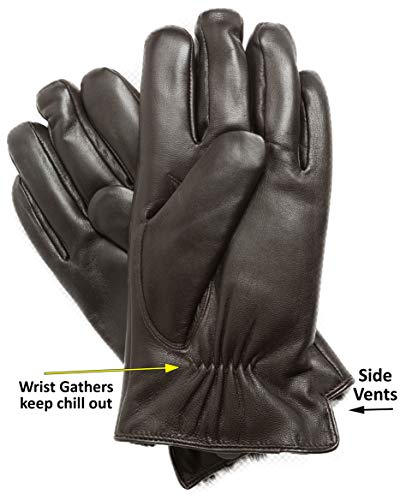 Candor And Class Men's Cashmere Lined Sheepskin Leather Gloves, Touchscreen, Winter Leather Gloves For Men, Gift Box (Brown Xl) #TOP5