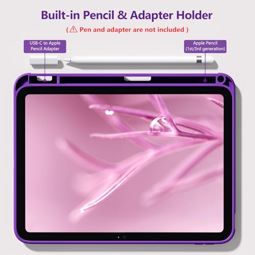 Image of Wenlaty Compatible with iPad (A16) 11th Generation Case 11 Inch 2025, for iPad 10th Generation Case 10.9 Inch 2022 with Pencil Holder, Trifold Stand Protective Cover, Auto Wake /Sleep, Purple