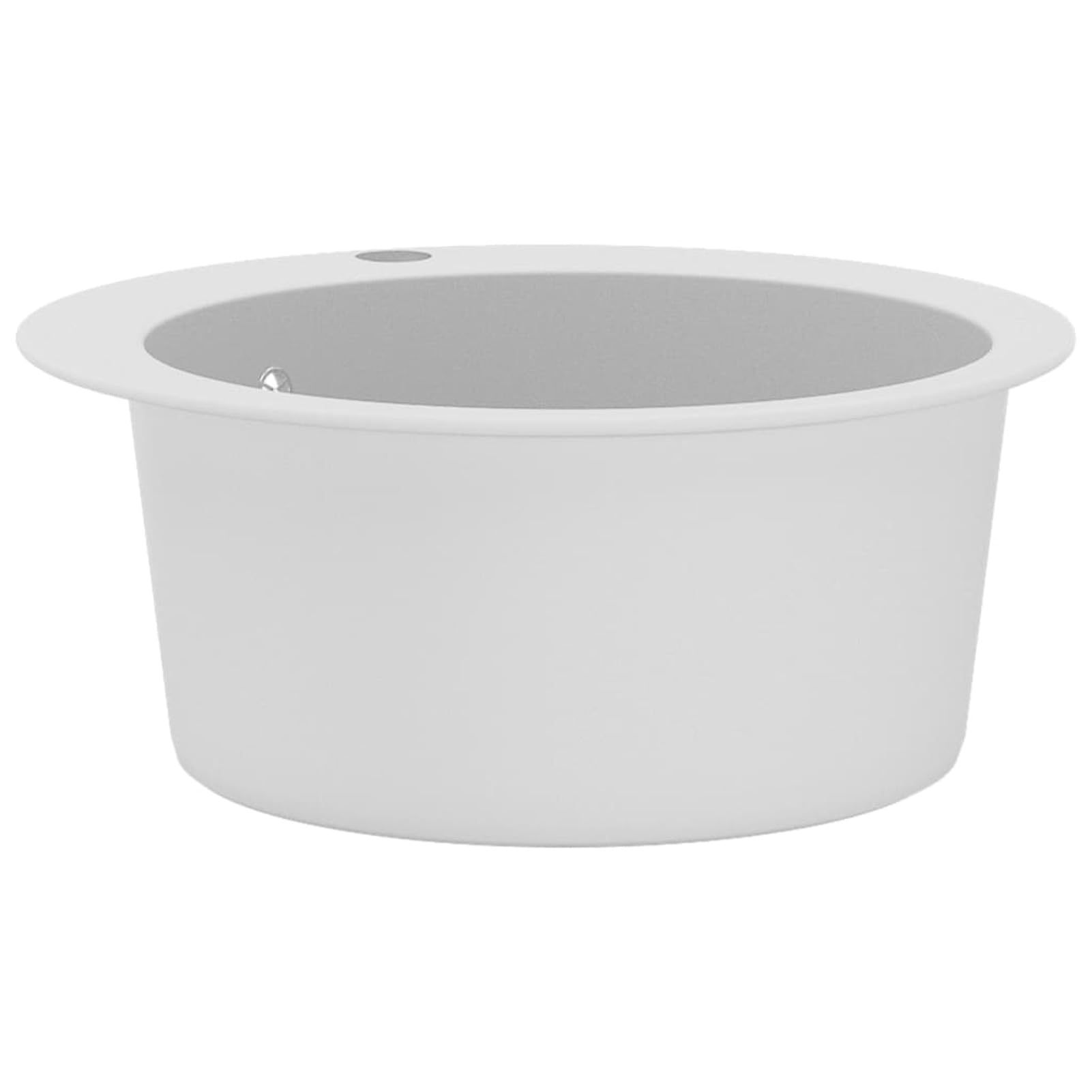 ZEYUAN Fregadero de Cocina de Granito con un Seno Redondo Blanco, Mueble Pila Lavadero, Pila Fregadero Cocina, Fregadero sobre Encimera, Fregadero Baño Encimera, Picas De Cocina