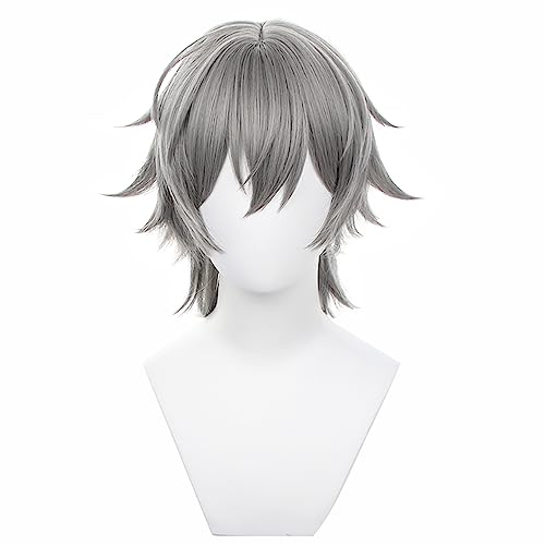 Perruque Cosplay Honkai Star Rail pour Femme - Trailblazer Coupe Courte Violet Rouge avec Bonnet