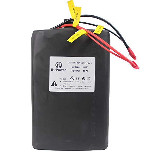 BtrPower Ebike Battery 48V 10AH 18AH 20AH 30AH 50AH Lithium Ion / LiFePO4 Battery Pack with 5A Charger,50A BMS for 300W-3000W Motor