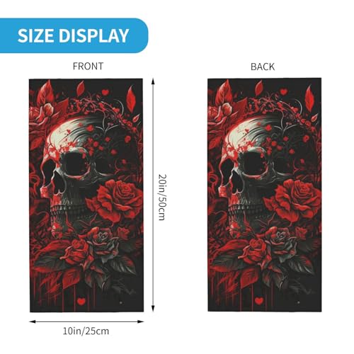 Death Skull red roses Dark Vintage Cuello Bufanda Pasamontañas Bandana para Hombre y Mujer para Motociclismo Ciclismo Esquí Fiesta miniatura 3