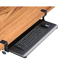 Amazon | BONTEC キーボードトレイ クランプ式 後付け デスク収納 幅