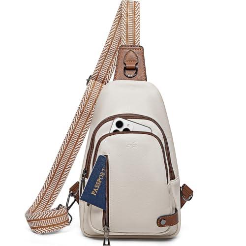 08 Beige with Brown Sling Bag + Beige with Brown Small Crossbody Bags for women2