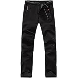 Yo-Yo2015 Mens Softshell Pants Waterproof Windproof Hiking Outdoor Soft Shell Trousers 1607 Black Large