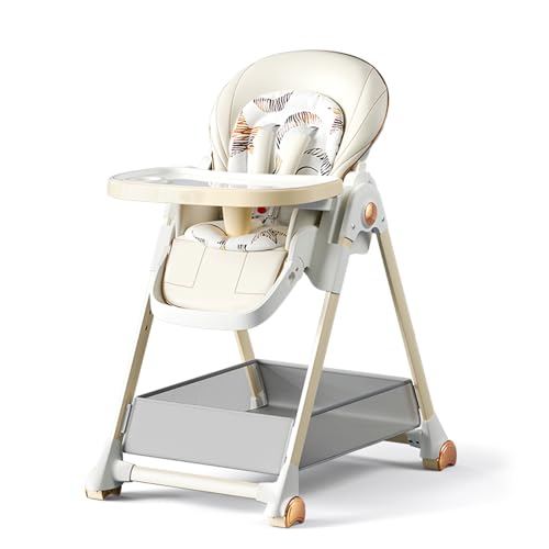 Magic ZC Chaise Haute pour Bébé Chaise de Salle à Manger avec 6 Hauteurs Réglables et 3...