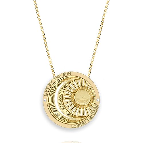 Minimalist Sun Moon Star Tarot Round Pendant Necklace Ins Cool 18K Gold Plated Stainless Steel Sweater Chain Titanium Steel Necklace Choker Chain