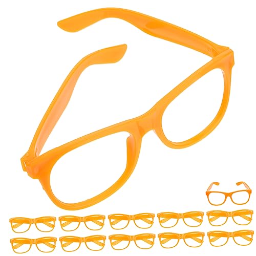 Marcos de gafas naranjas infantiles Beaupretty para fiestas y disfraces pack de 12 unidades