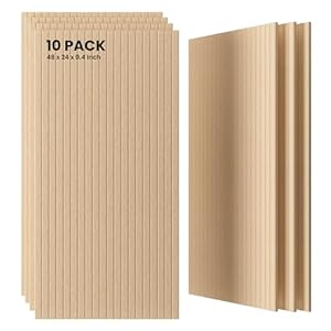 10 Pack Large Acoustic Panels,48 x 24 x 0.4 Inch Sound Proof Foam Panels for Walls，Premium Noise Dampening Panels,Sound Panels for Media Room, Office and Studio,Light Camel