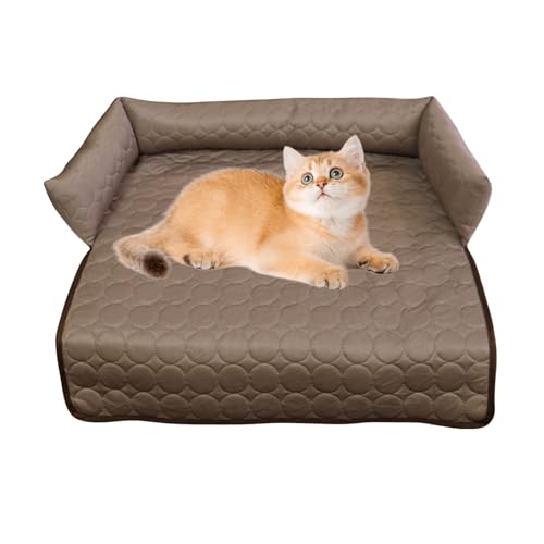 Genérico 90x90 Cm Cama Refrescante para Perros, Manta Frio Perro con Almohada, Colchoneta Refrescante Lavable a Máquina, Cooling Dog Bed De Verano De Seda Helada para Mascotas