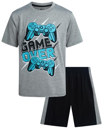 Image of Pro Athlete Active Boys Short Sets - 2 Piece Performance Crewneck Short Sleeve T-Shirt and Shorts Boys Athletic Sets (8-16)
