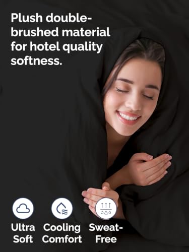 Image of Duvet Cover Super King Size - Soft 3 Piece with Zipper Closure - Black