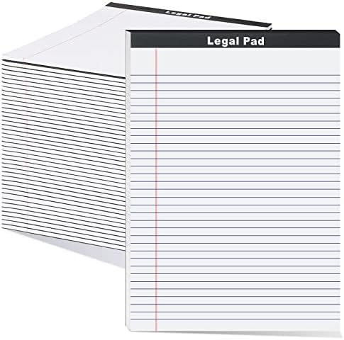 1200 Sheets 24 Pack Legal Pads 8.5 x 11 Inch Writing Pads Refills Note Pad Lined Writing Note Pads Letter Size Legal Pad College Ruled Pads for School Office Supplies,50 Sheets/Pad (White)