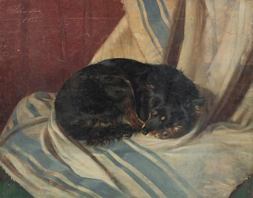 Peinture de chien couché Von Scheidlin pour sublimer votre chambre nordique