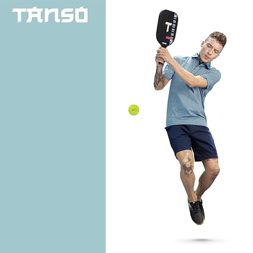 Tanso T40 Pickleball Balls for Outdoor Tournament Play (Pack of 3 pickleballs, 40 Precise Holes, Active Bounce, Durable with Less Abrasion, Light Green Colour Pickleball Balls)