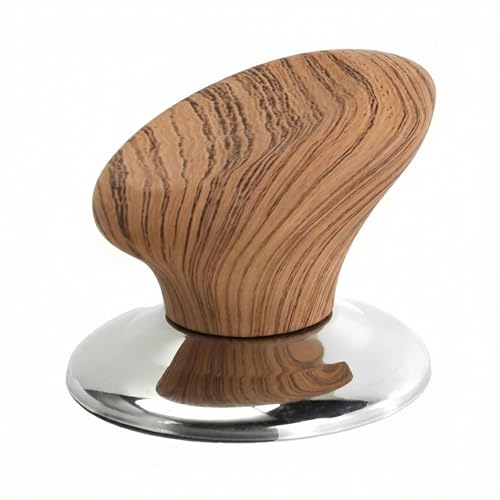 Wood Grain Pot Lid Knob - Universal Replacement Handle for Pans/Skillets, Heat-Resistant, Easy Installation with Stainless Steel Base (1, Bakelite)