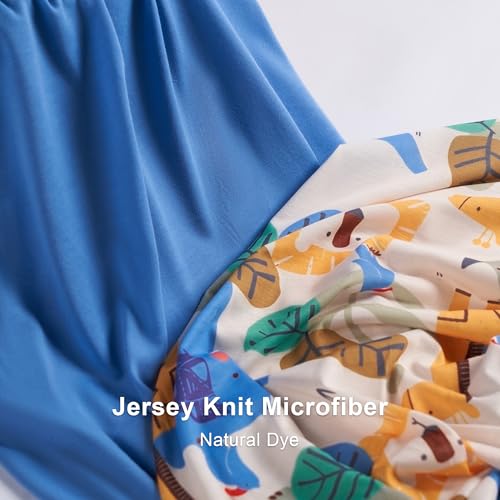 Image of Baby Changing Pad Cover, Changing Table Cover for Girls Boys, Ultra Soft Breathable, 2 Pack Animal Geometry & Blue