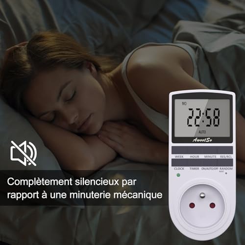 Prise programmable digitale : pack de 2 minuteries numériques journalières - 7