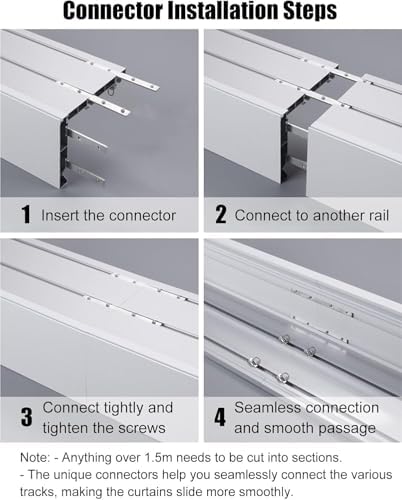 Double Track Rod Window Curtain System - Metal Pelmet Box with Decorative Valance & Custom Length Blackout Drapes for Elegant Home Decor