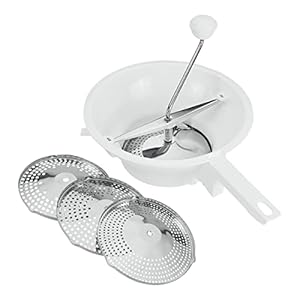 Metaltex Food Mill met 3 sneetjes, Zilver, 20 cm_P