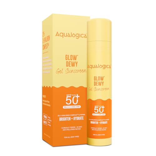 Aqualogica Glow+ Dewy Gel Sunscreen - 50 g | SPF 50+ PA++++ | In-...