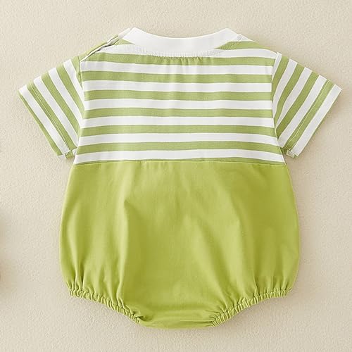 Infant Baby 3D Frog Romper Bodysuit, Cute Animal Striped 𝙿a𝚓amas Toddler Short Sleeve 𝙾nesie Cotton Playsuit2