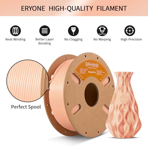 ERYONE PLA Filament 1.75mm, 3D Printer Filament PLA, Dimensional Accuracy +/-0.03mm, 1kg 1 Spool(2.2lbs), Skin