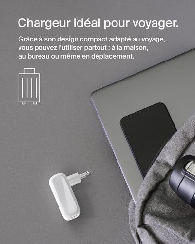 Belkin BoostCharge Chargeur USB Double Port (42 W, USB-C, USB-A, Chargeur Rapide iPhone 16, 16 Plus, 16 Pro, 16 Pro Max, 15, 14, 13, Samsung Galaxy S24, S23, Plus, Ultra, iPad, AirPods, etc., Blanc)