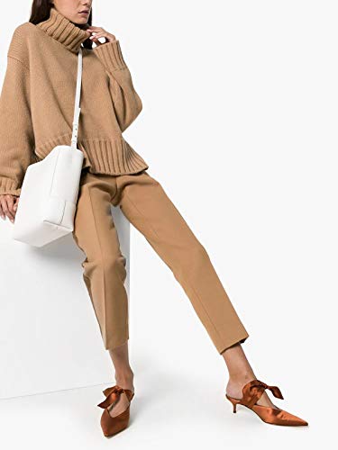 Divanne Heeled Mules, Satin Kitten Heels Bow Mule Slides Pointed Toe Slingback Pumps Backless Dress Sandals3