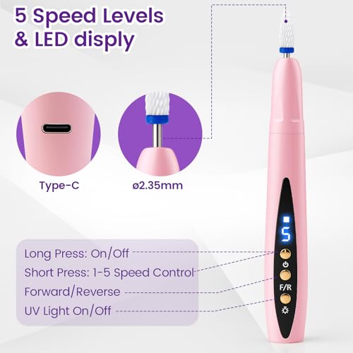Perceuse à ongles électrique sans fil kit lime à ongles rechargeable acrylique - 4