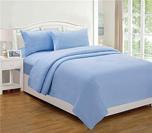 Harbell Home 300 TC Bombay Mill Premium and Elegant 100% Cotton Solid Plain Bedsheet for Double Bed 90x100 Size with 2 Pillow Covers. (Blue) (B0C3LGXCYK) Amazon Price History, Amazon Price Tracker
