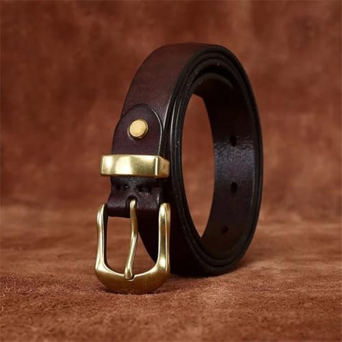 Women's Slim Leather Belt - 2.3 cm Solid Cowhide with Needle Buckle for Jeans3