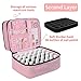 Jenlan Nail Polish Storage Bag, Nail Lamp Case Nail Polish Carrying Case Holds 30 Bottles (15ml/0.5 fl.oz) Nail Kit Organizer Nail Supplies Storage Box with Manicure Tools Storage Sections(Pink)
