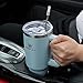 40oz Leakproof Stainless Steel Insulated Travel Tumbler with Handle, Straw Lid - Keeps Cold 34hrs, Hot 10hrs