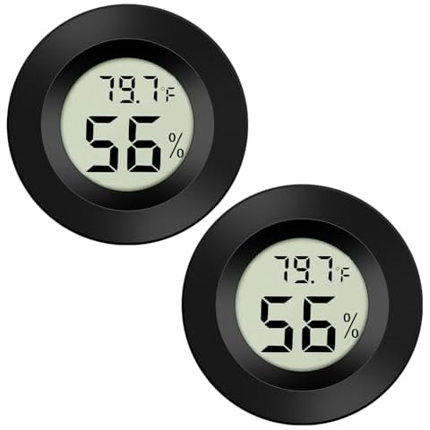 Thlevel 2-Pack Mini Digital Thermometer Hygrometer Indoor Room LCD Reptile Monitor Humidity Meter Gauge for Humidifiers Dehumidifiers Greenhouse Basement Babyroom Cover