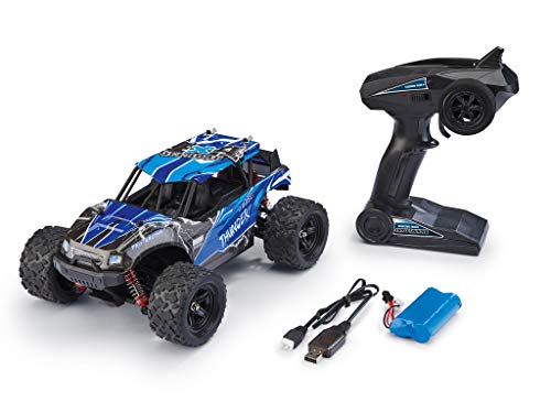 Revell Control X-TREME Monster Truck Cross Thunder I RC-Truggy im Maßstab 1:18 I Allradantrieb und Bulldog-Reifen I Bis zu 50 km/h schnell I Mit -Li-Ionen-Akku I 20 Minuten Fahrzeit, Blau