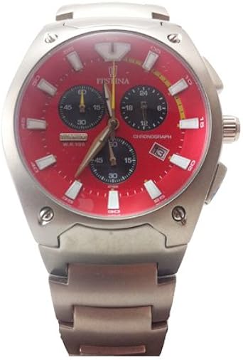 FESTINA 6718 6 F/Titanium cronógrafo Orologio con quadrante rosso e cinghia  in acciaio INOX, per lo sport : Amazon.it: Orologi