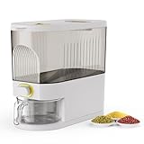 11 Lbs Rice Dispenser, Dry Food Storage Container with Scale Measuring Cup, BPA-Free Household for...