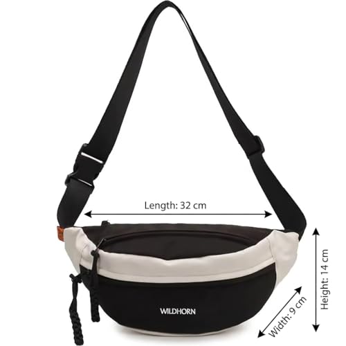 Image of WILDHORN Sling Bag for Men & Women | Water-Resistant Crossbody Waist Bag with Adjustable Strap | Stylish Travel, Daily & Casual Sports Chest Bag (Black)