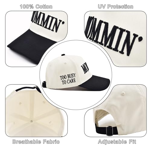 Image of Women's Mommin Trucker Hat - Vintage Two-Tone Ponytail Baseball Cap, Embroidered Adjustable Hat, Great Gift for Mom & Women