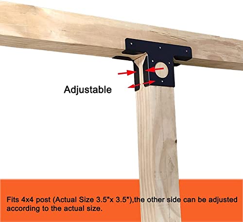 VANROUG 2Pcs Heavy Duty Pergola Corner Brackets Extension 3-Way T Brackets Post Corner for 4x4 (Actual Size:3.5X3.5) Post Bracket Pergola Gazebo Kit (2) - Image 3