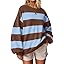 Wide Coffee Blue Striped