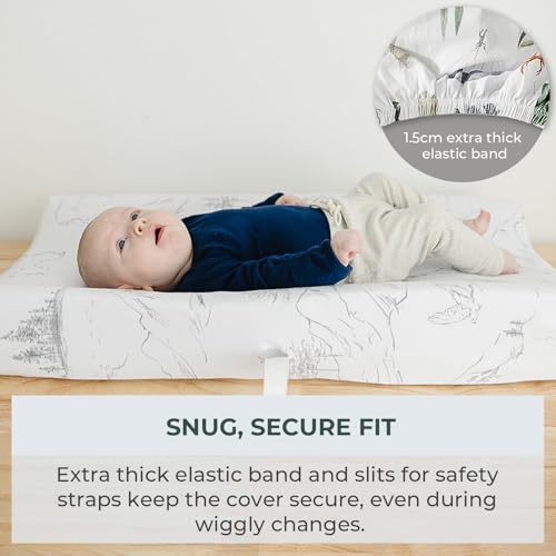 Image of Pobibaby 2 Pack Changing Pad Covers for Boys - Premium Cotton Blend Baby Diaper Changing Table Cover, Soft Breathable Boy Nursery Pad Sheets for Standard Pads 16x32 Newborn Bedding (Explore)