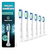 Philips Sonicare C1 SimplyClean - Genuine Replacement Electric Toothbrush Heads, White, 6 Pack Up to 18 Month Supply, HX6016/77