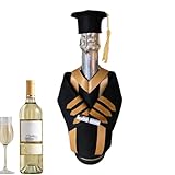 Diplom - Weinlieferung: Flasche mit akademischer Kleidung, festliches Zubehör | Filzflaschenhut mit Mänteln, einzigartigen Dekorationen, Geschenkideen und Zubehör F