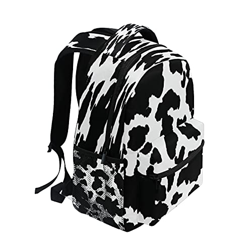 Black Animal Cow Print School Backpack For Teen Girls Boys Lightweight Student Backpack Travel Bookbag Laptop Casual Daypack #TOP4