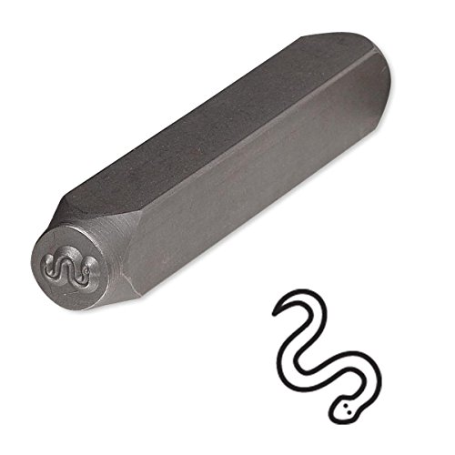 Steel Design Stamp Punch Tool to Embellish Metal, Plastic, Jewelry Blanks, Clay+ (Snake 6x3.5mm)