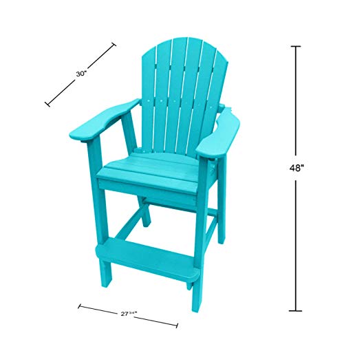 Phat Tommy Outdoor High Top Table And Chairs - Poly Furniture - Outdoor Adirondack Bar Set - Round Bar Height Patio Set thumb #2