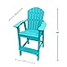Phat Tommy Tall Adirondack Chair - HDPE Outdoor Furniture - Poly Adirondack Bar Stool - Heavy, Stress Free Furniture for Balcony, Deck, Patio, Front Porch, Teal