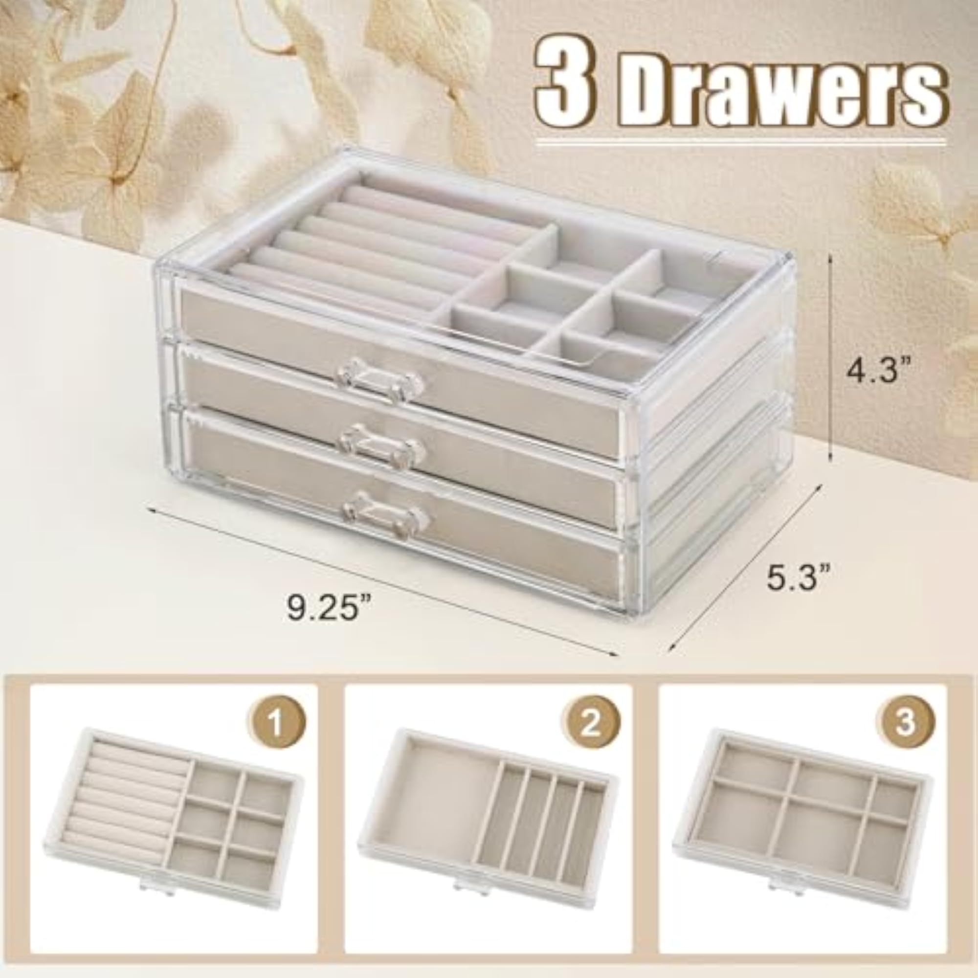 Acrylic Jewelry Earring Holder Organizers with Drawers